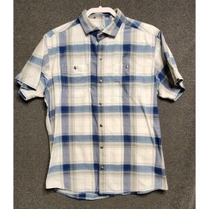 KÜHL Men's Short Sleeve Button-Up Shirt Blue Plaid Size Large 22S Style 7383 Out